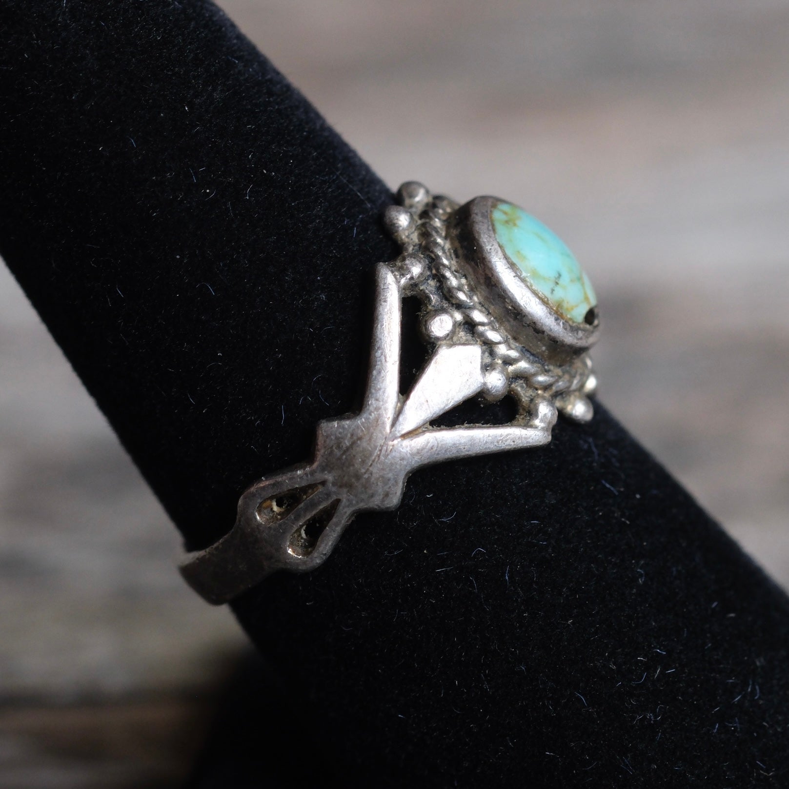 Vintage Sterling Turquoise Ring 7.25