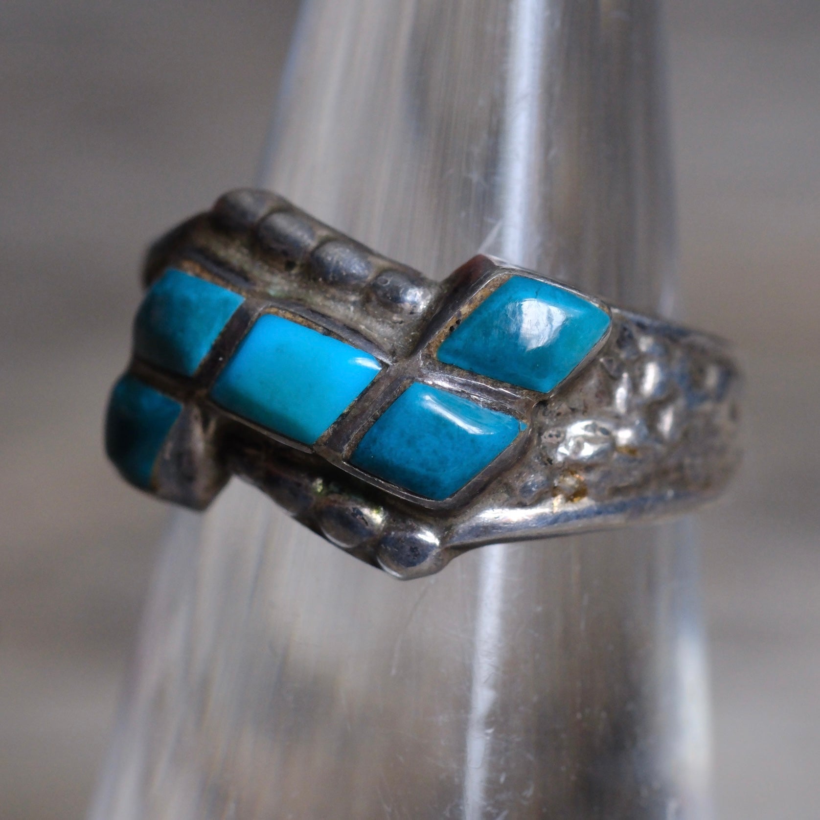Vintage Sterling 5-Stone Turquoise Band Ring 5.75