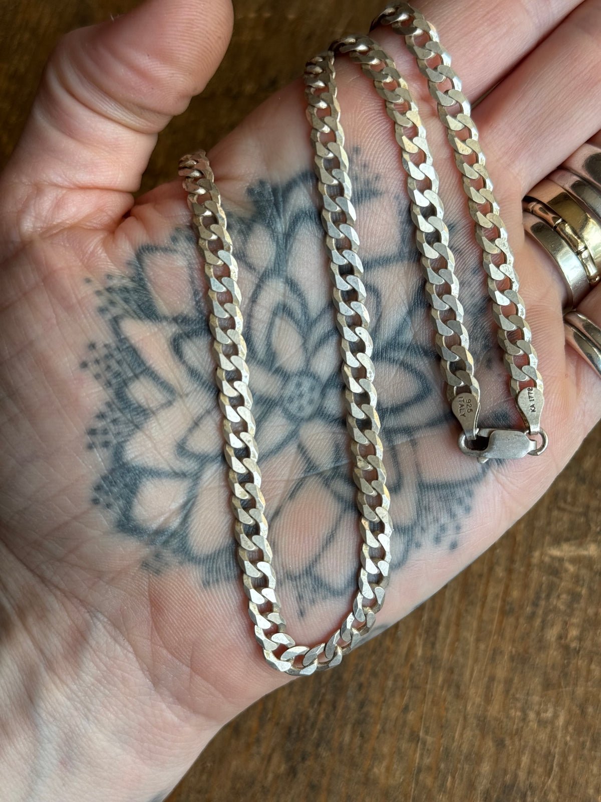 Vintage Sterling Silver 20” Curb Chain