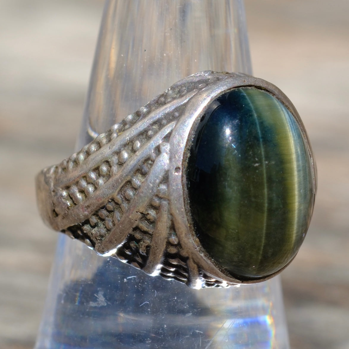 Vintage Sterling Tigers Eye Ring 7.25