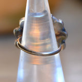 Vintage Sterling Turquoise Inlay Flower Ring 4.5