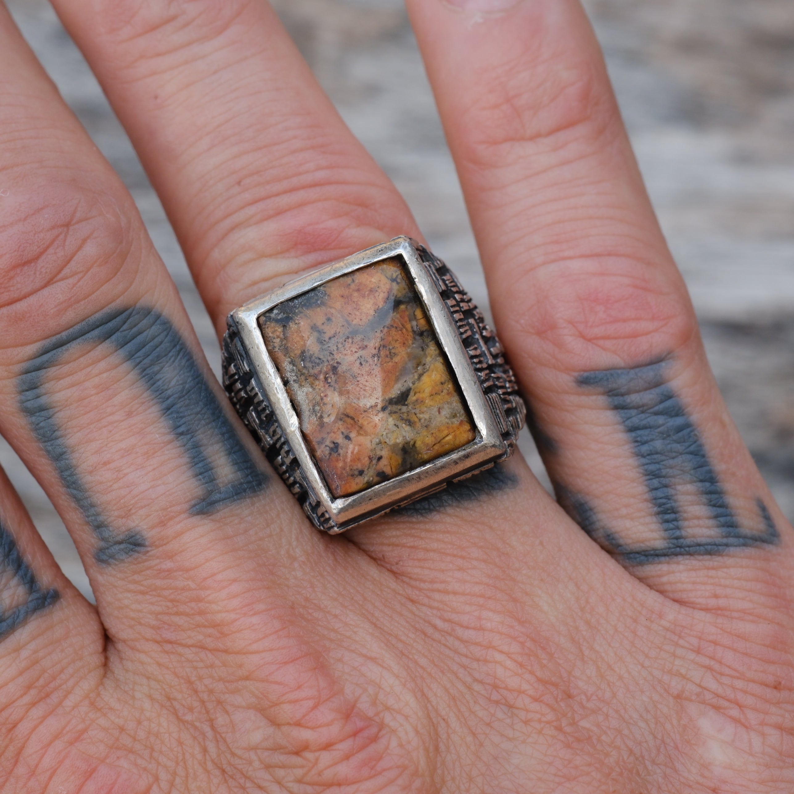 Vintager Sterling Jasper Ring 9