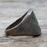 Vintage Sterling Crushed Turquoise Inlay Ring 8