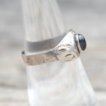 Vintage Sterling Lapis Stamped Band 7