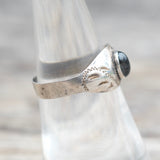 Vintage Sterling Lapis Stamped Band 7