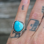Vintage Sterling Turquoise Ring 5.25
