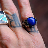Vintage Sterling Lapis Ring 6.25