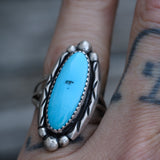 Vintage Sterling Turquoise Ring 7.5