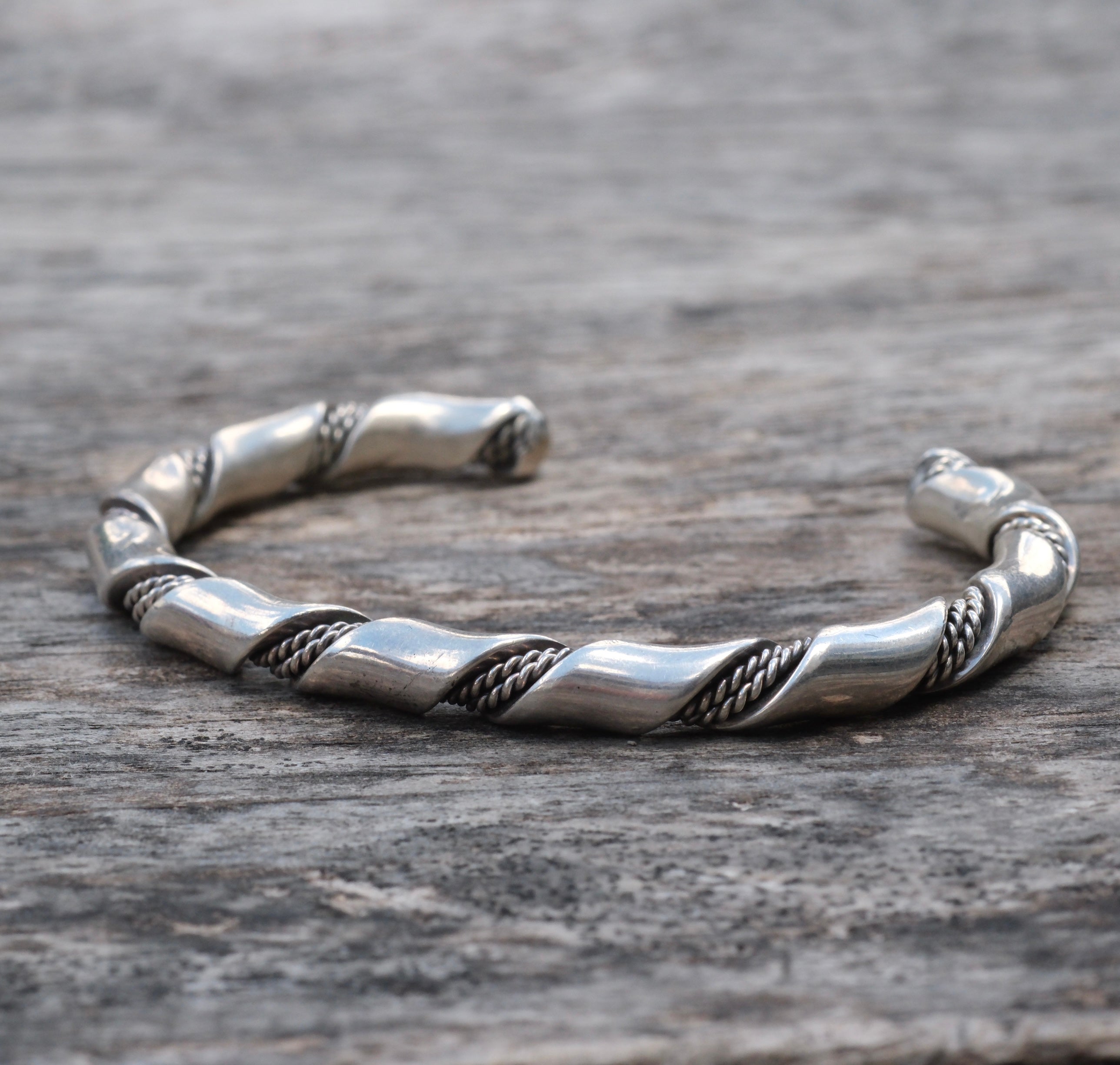 Vintage Sterling Silver Plated Twisted Cuff Bracelet
