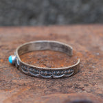 Vintage Sterling Turquoise Stamped Cuff
