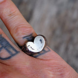 Vintage Sterling Silver Heart Ring 6.5