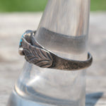 Vintage Sterling Turquoise Feather Band 8.75