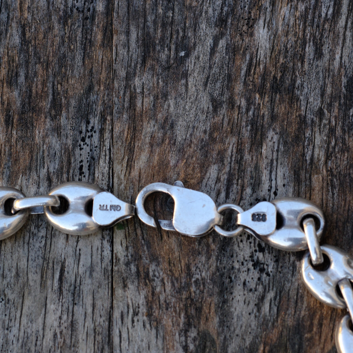 Vintage Sterling Silver Puffy Mariner Chain Necklace 25"