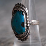 Vintage Sterling Turquoise Feather Ring 8.5