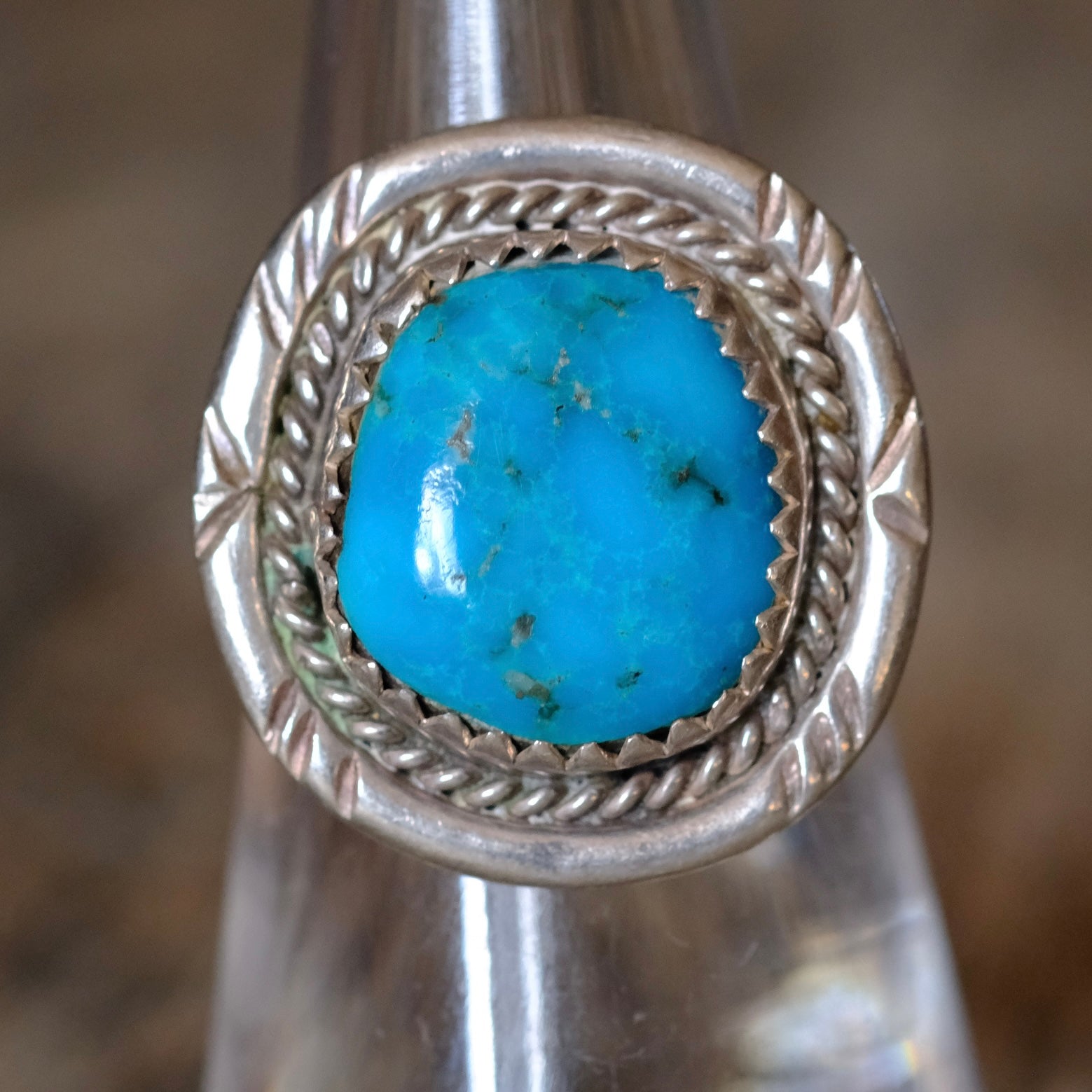 Vintage Sterling Turquoise Ring 5.75
