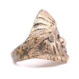 Vintage Sterling Silver Big Chief Ring 7.5