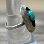 Vintage Sterling Turquoise Shadowbox Ring 8