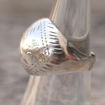 Vintage Sterling Engraved Dome Ring 6.75