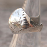 Vintage Sterling Engraved Dome Ring 6.75