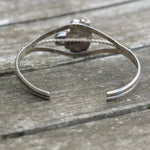Vintage Sterling Blue Gem Feather Cuff