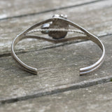 Vintage Sterling Blue Gem Feather Cuff