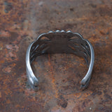 Incredible Vintage Sterling Turquoise Sandcast Cuff