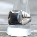 Vintage Sterling Hematite Signet Shirt 11.75