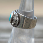 Vintage Sterling Turquoise Feather Band 6