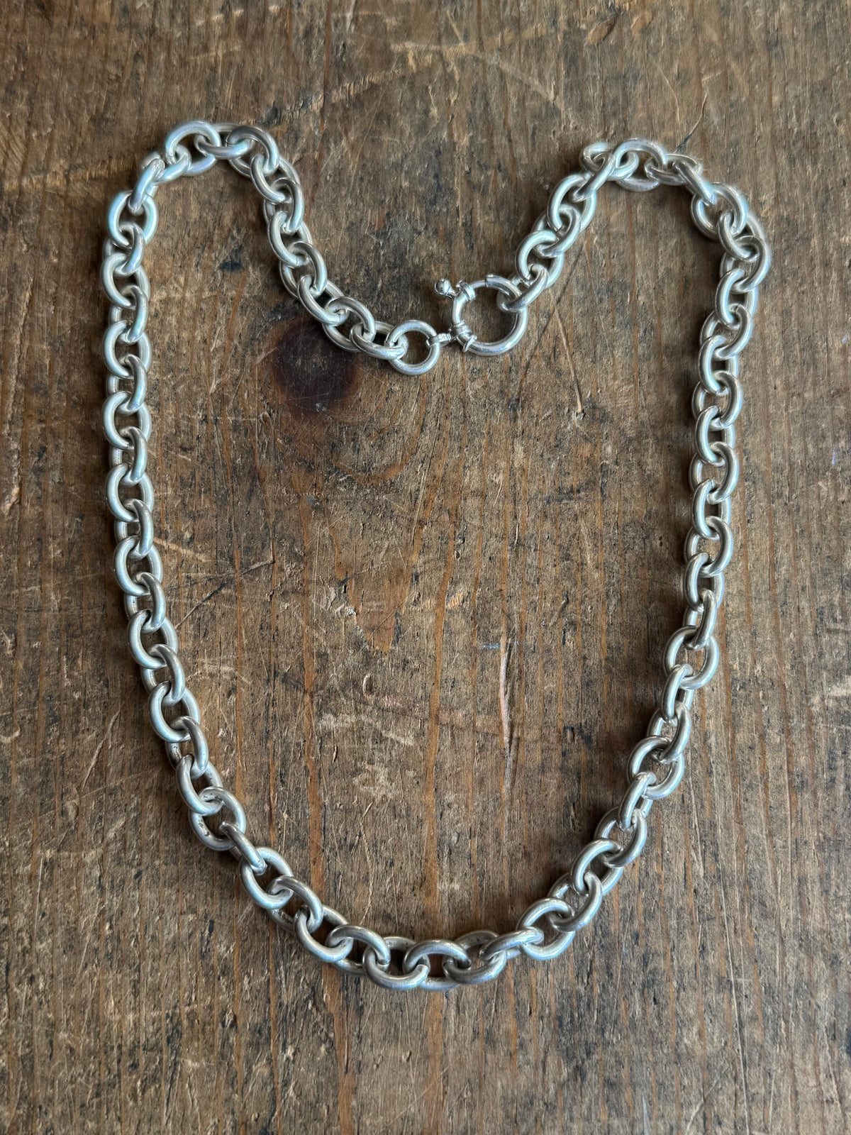 Vintage Sterling Silver 16.6” Chunky Cable Chain