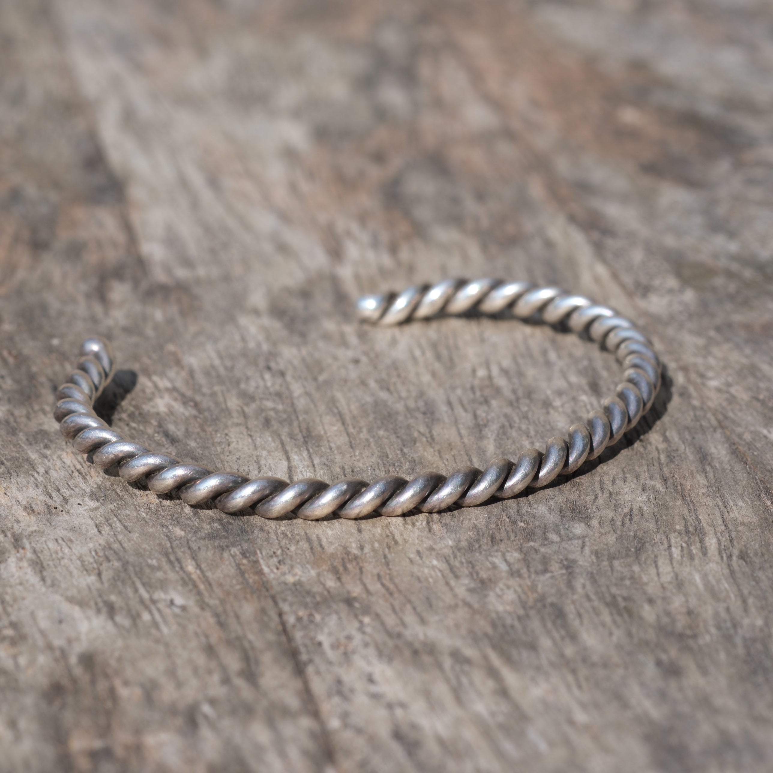 Vintage Sterling Silver Twisted Rope Cuff