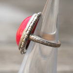 Vintage Sterling Red Enamel Ring 2