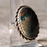 Vintage Sterling Bloodstone Roper Ring 8.5