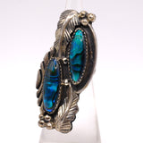Vintage Sterling Abalone Feather Ring 3.75
