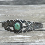 Vintage Sterling Turquoise Crossed Arrows Cuff