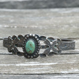 Vintage Sterling Turquoise Crossed Arrows Cuff