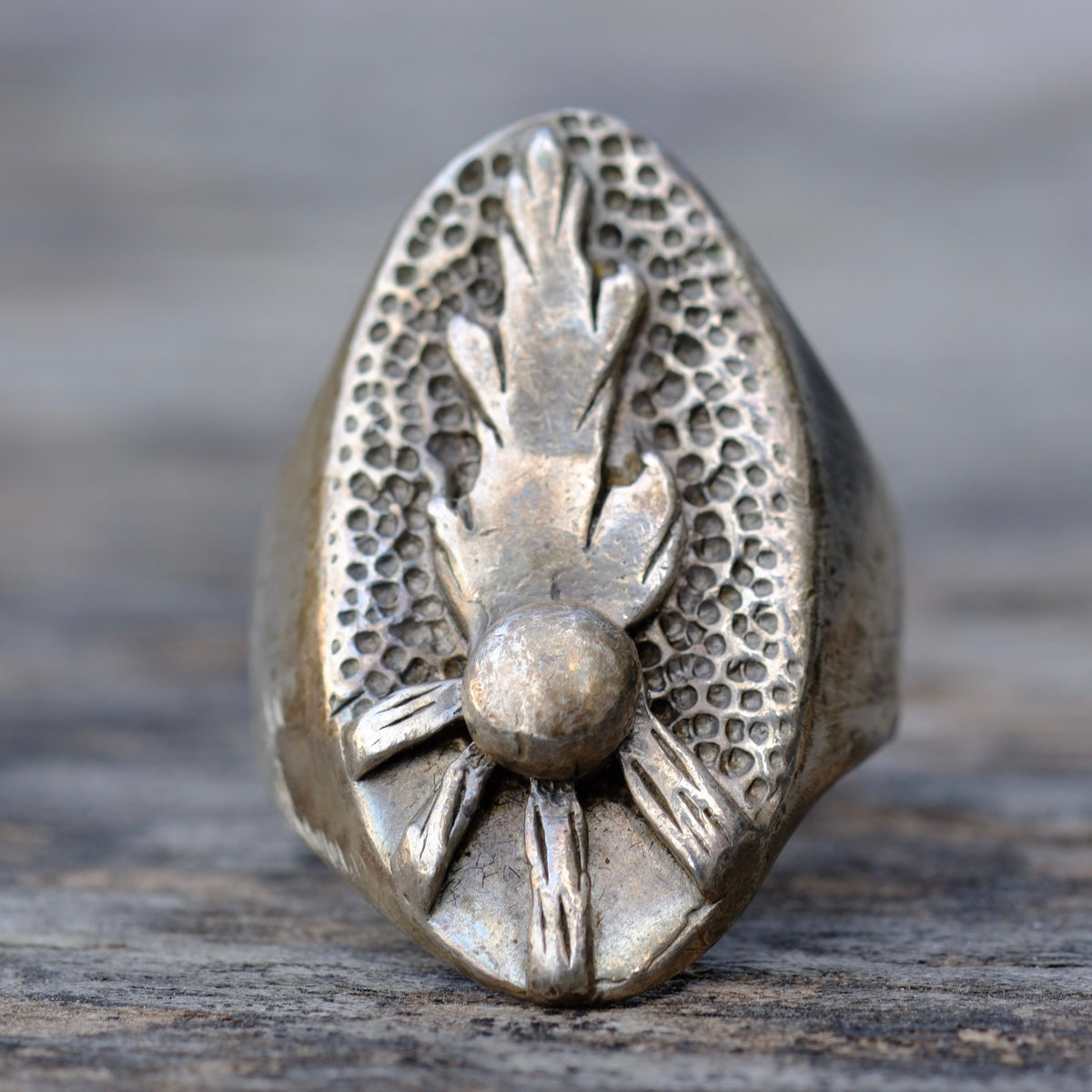 Vintage Sterling Campfire Ring 10.5