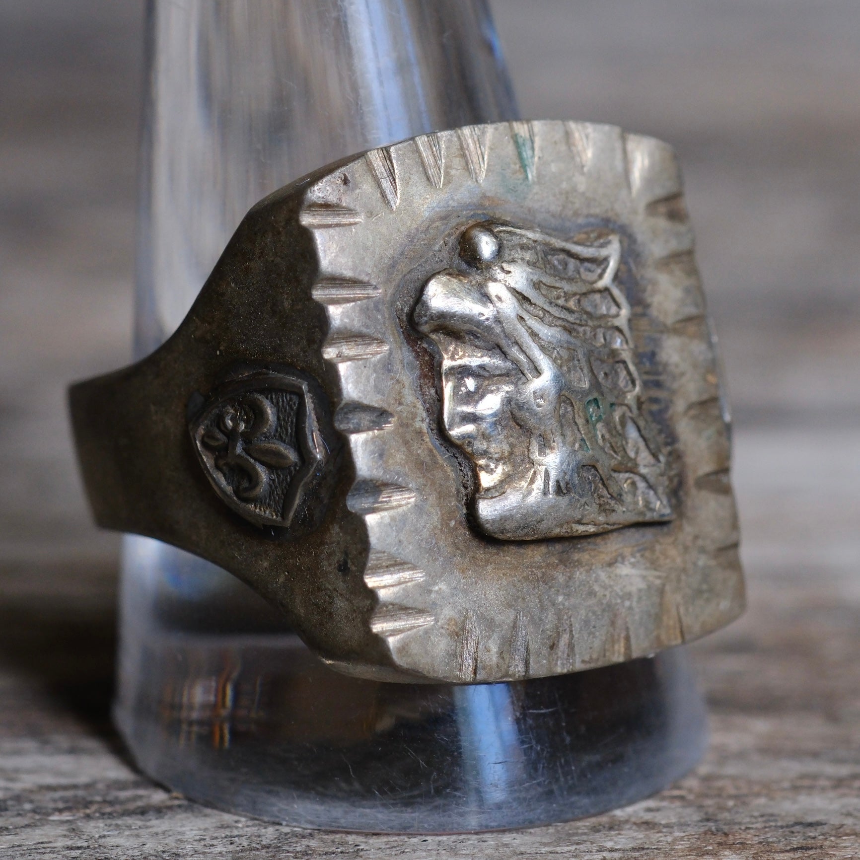 Vintage Mexican Biker Souvenir Aztec Warrior Ring 13