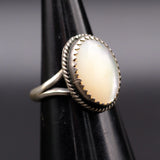 Vintage Sterling Mother Of Pearl Ring 4.25
