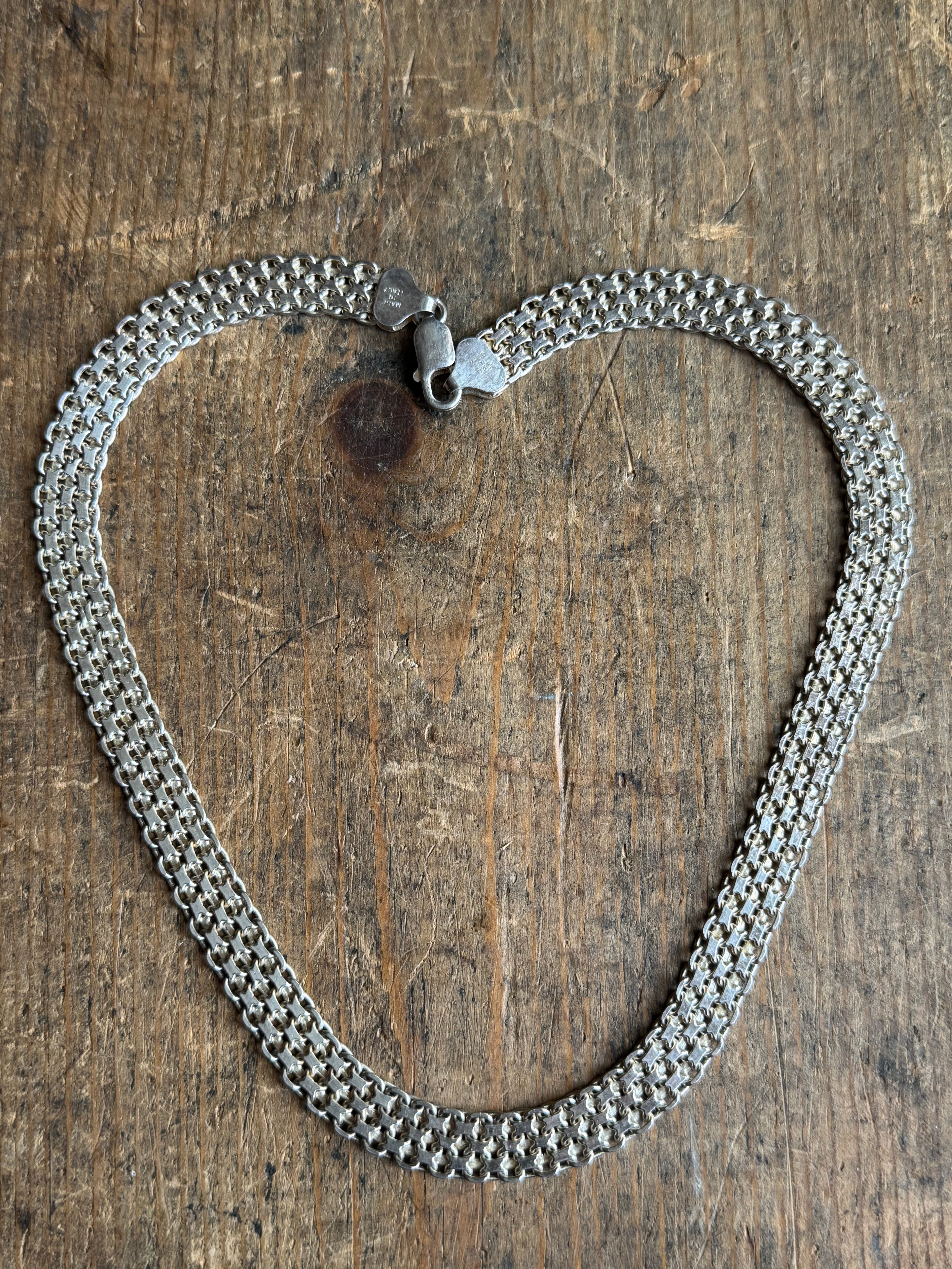 Vintage Sterling Silver 18” Woven Link Chain