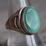 Vintage Sterling Turquoise Stamped Band Ring 9.25