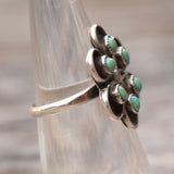 Vintage Sterling Turquoise Cluster Ring 4.5