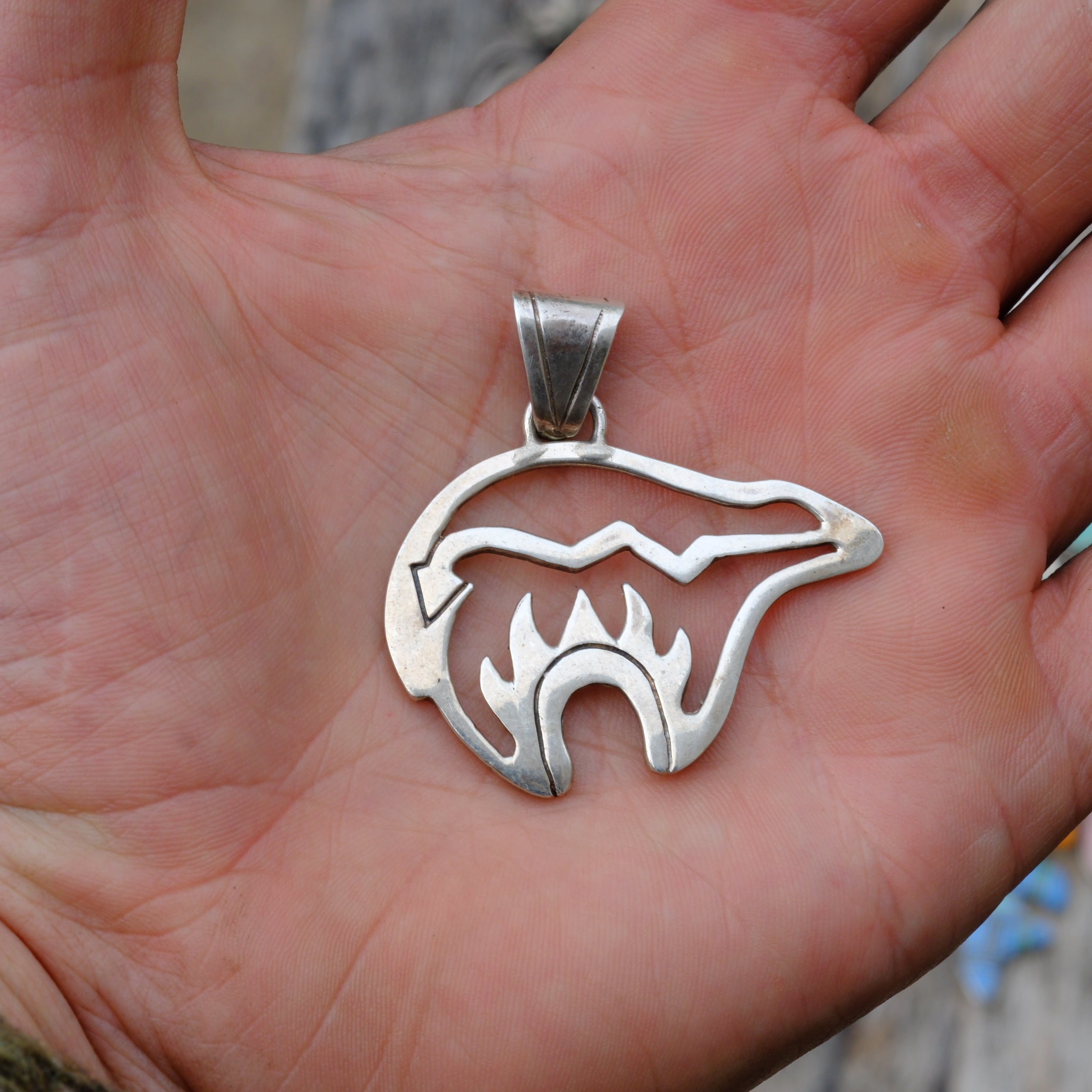 Vintage Sterling Bear Necklace