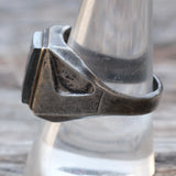 Vintage Sterling Hematite Centurion Ring 9.75