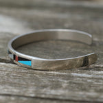 Vintage Sterling Zuni Inlay Cuff