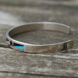 Vintage Sterling Zuni Inlay Cuff