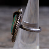 Vintage Sterling Turquoise Feather Ring 5.25