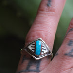 Vintage Sterling Zuni Inlay Band 7.5