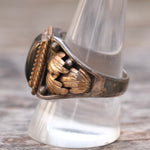 Vintage Sterling Onyx Feather Signet Ring 11