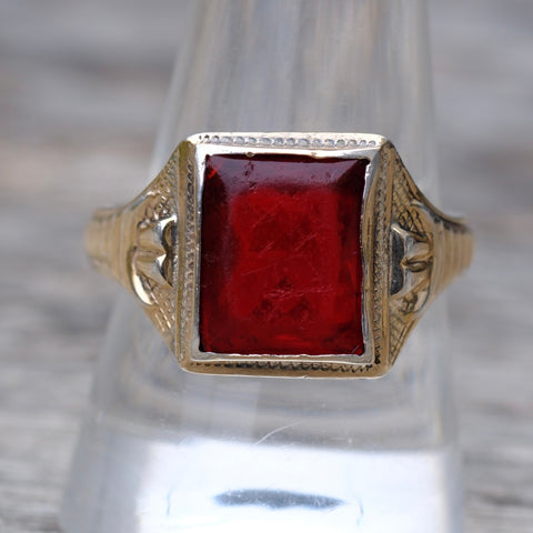 1920's Vintage Sterling and Gold Ostby Barton Ring 10.5