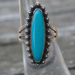 Vintage Sterling Turquoise Ring 5.25